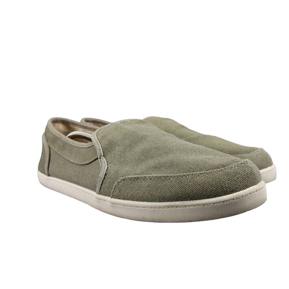 Crown Vintage Shoe Mens 12 Slip On Sneaker Casual Lifestyle Comfort Green Canvas